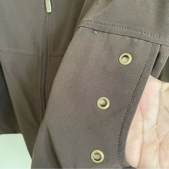 Allison Daley woman’s full zip Brown Jacket with Animal Print Collar size 14 - Picture 4 of 9